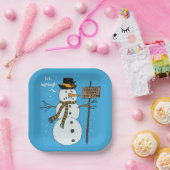 バフンバブグンピークリスマス雪だるま内向的 ペーパープレート (パーティー)