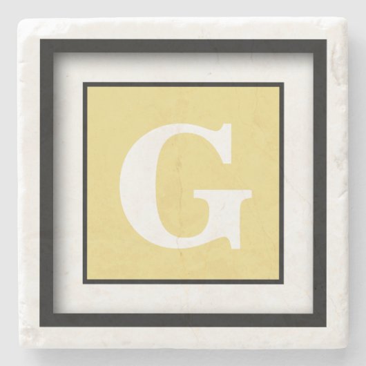 バフ付きレザーフォーマルモノクロ ストーンコースター (正面)