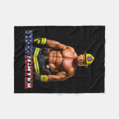 バフ消防士トランプ2024 フリースブランケット (正面(横))