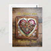 バフ赤いハートスチームパンクシリーズ ポストカード (正面/裏面)