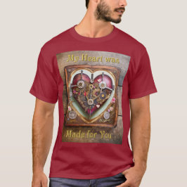 バフ レッド ハート スチームパンク シリーズ Tシャツ