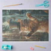 バブお洒落リー子猫デコページ 薄葉紙 (クラフト)