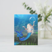 バブかわいらしル付きブロンド人魚 ポストカード (スタンド正面)
