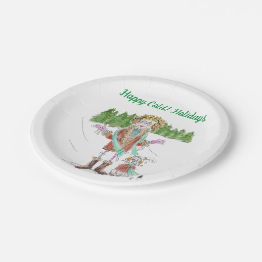 バブと泡のための冷たいミネソタのクリスマス ペーパープレート (アングル)