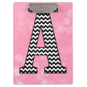 バブはっきりしたレガムピンクのシボロン文字A クリップボード (正面)