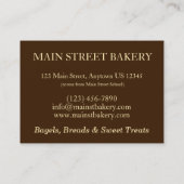 バブカチョコレートブレッドスライスローフユダヤベーカリー 名刺 (裏面)