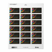 バブカラフルリーボトルモダンの新年の住所 ラベル (フルシート)