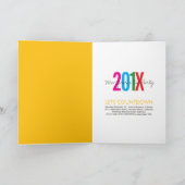 バブカラフルリーボトルモダン応援おもしろい新年 シーズンカード (内部)