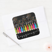 バブカラフルリーボトルモダン応援おもしろい新年 スクエアシール (封筒)