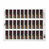 バブカラフルリーボトルモダン応援おもしろい新年 ラベル (フルシート)