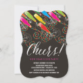 バブカラフルリー応援おもしろい大晦日パーティー 招待状 (正面)