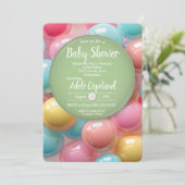 バブカラフルルガム飴の書道の赤ちゃん 招待状 (スタンド正面)