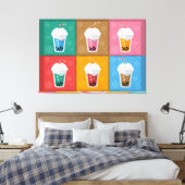 バブカラフルルティー6パック キャンバスプリント (インサイチュ (寝室))