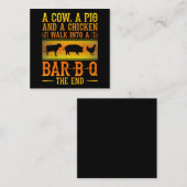 バブク|牛と豚とニワトリがBBQに入る スクエア名刺 (正面/裏面)
