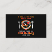 バブク|豚とニワトリがバーのBBQに入る 名刺 (正面)