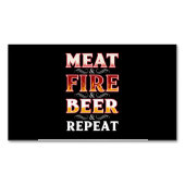 バブク | BBQグリル喫煙ミートファイアビールリピート マグネット名刺 (正面)
