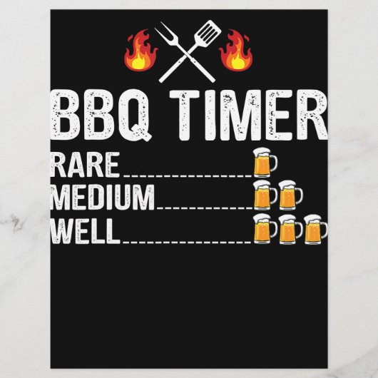 バブク|BBQタイマーがグリルビールを飲む チラシ (正面)