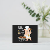 バブク| BBQタイマーピグがバーベキューのビール好きの男性をグリル 名刺 (スタンド正面)