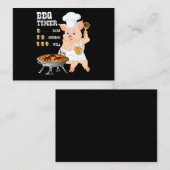 バブク| BBQタイマーピグがバーベキューのビール好きの男性をグリル 名刺 (正面/裏面)