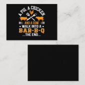 バブク| BBQ愛好者豚の鶏肉牛がBBQバーに歩み入る 名刺 (正面/裏面)