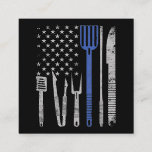 バブク  BBQ豚肉を焼き、米国国旗料理シェフ スクエア名刺