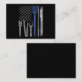 バブク| BBQ豚肉を焼き、米国国旗料理シェフ 名刺 (正面/裏面)