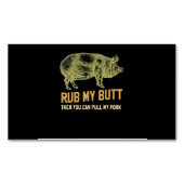 バブク|BBQ，豚の豚のIdおもしろいの煙を焼いて焼く マグネット名刺 (正面)