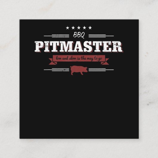 バブク| BBQ Pitmaster Low And Slow Is To おもしろい スクエア名刺 (正面)