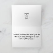 バブシュカの子犬「第40回」誕生日・ウィッシュ カード (内部)