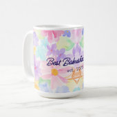 バブシュカ母の日水彩花柄 コーヒーマグカップ (正面左)