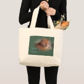 バブバザオレンジ虎猫Tomcat ラージトートバッグ (正面(商品))