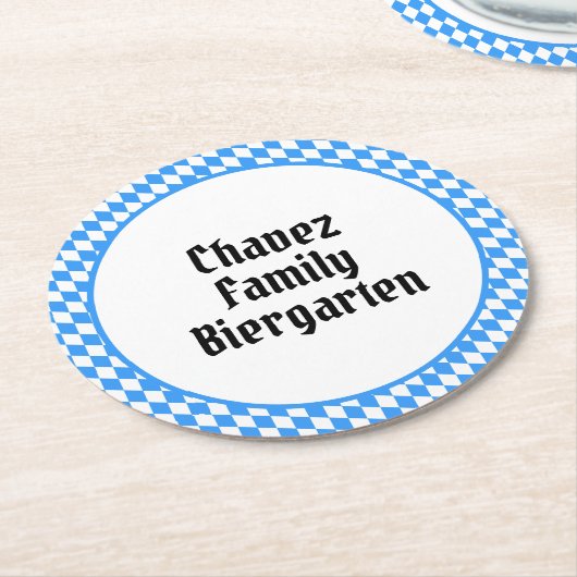 バブパーソナライズされたリアンオクトーバーフェスト ラウンドペーパーコースター (アングル)