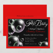 「バブポップ・アートのリー」の上品な誕生日招待状 招待状 (正面/裏面)