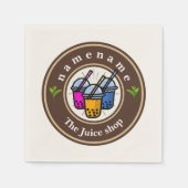 バブモダンルティーミルクショップカフェカフェ店名 スタンダードカクテルナプキン (正面)