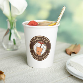バブモダンルティーミルクショップカフェカフェ店名 紙コップ