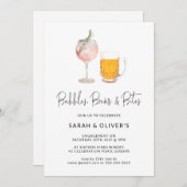 バブモダンル&ブレウズワイン婚約招待状 招待状 (正面/裏面)