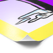 バブリングのバニーのバスルームのポスターの顧客。縁ど色 フォトプリント (角)