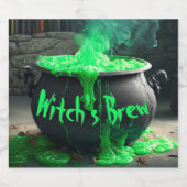 バブリング魔女のカルドロンハロウィーン ビールラベル (シングルラベル)