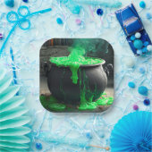 バブリング魔女のカルドロンハロウィーン ペーパープレート (パーティー)