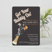 バブリーお祝いホリデーパーティー招待状 招待状 (スタンド正面)