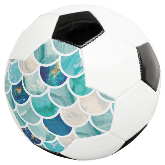 バブリーアクアターコイズ大理石マーメイドフィはかりで測ッシュ サッカーボール (3/4)