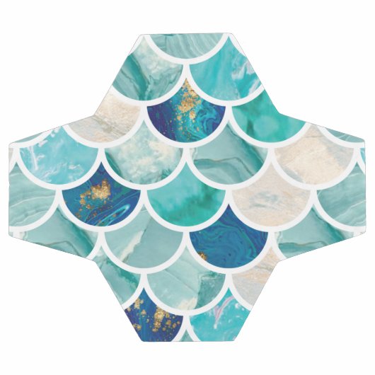 バブリーアクアターコイズ大理石マーメイドフィはかりで測ッシュ サッカーボール (フラット)