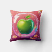 バブリーアップルドリームズアートデザインポリエステルスロー クッション (裏面)