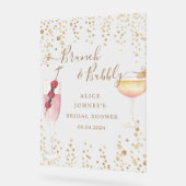 バブリーカクテル金ゴールドグリッターブライダルブランチ アクリルサイン (傾斜)