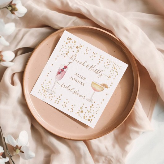 バブリーカクテル金ゴールドグリッターブライダルブランチ スタンダードカクテルナプキン