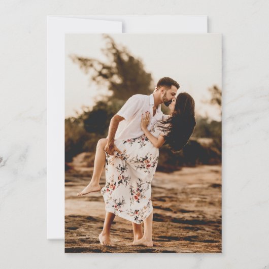 バブリーカップル婚約パーティ写真招待状 招待状 (裏面)