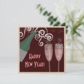 バブリーシャンパンニューイヤーズイブパーティの招待状 招待状 (スタンド正面)