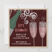 バブリーシャンパンニューイヤーズイブパーティの招待状 招待状 (裏面)