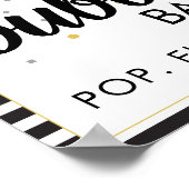 バブリーバーパーティーサインブラックと金ゴールド ポスター (角)