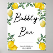 バブリーバーレモンパーソナライズされた標識 ポスター (正面)